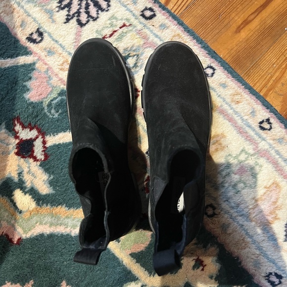 Steve Madden Howler Black Chunky Ankle Booties - Picture 8 of 10